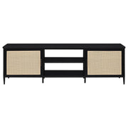 Amherst - 70" 2-Door Metal TV Stand Media Console - Black – TV Stands by Coaster Fine Furniture at Furniture Wholesale Plus , Nashville furniture store
