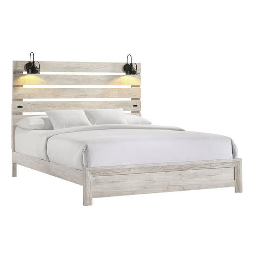 Fort Worth - Bed with Lights & USB – Panel Beds by Elements International at Furniture Wholesale Plus , Nashville furniture store