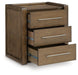 Marxmore - Three Drawer Night Stand - Brown – Nightstands w/ Charging Stations by Benchcraft® at Furniture Wholesale Plus , Nashville furniture store