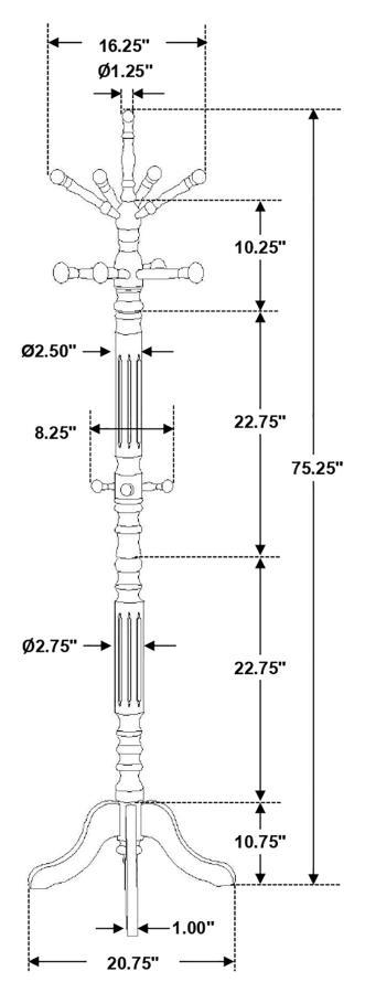 Achelle - 11 Hook Freestanding Coat Rack Hanger – Freestanding Coat Racks by CoasterEveryday at Furniture Wholesale Plus , Nashville furniture store