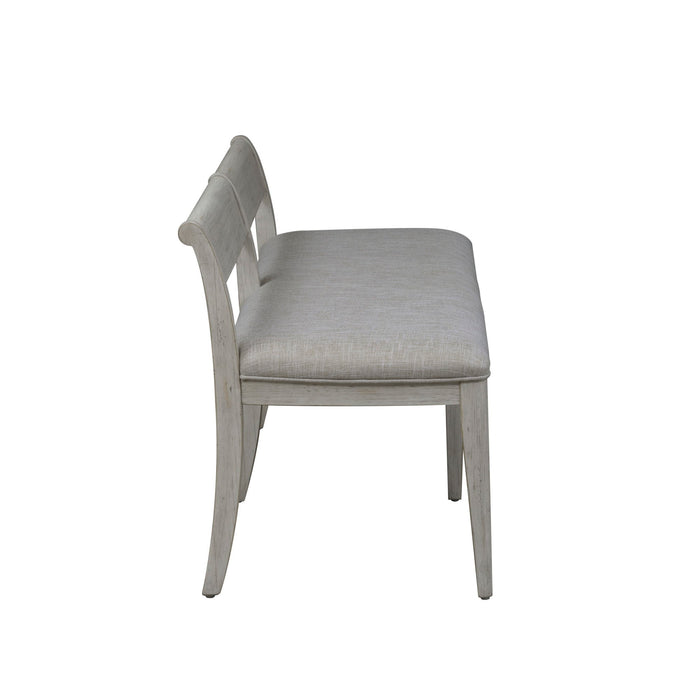 Farmhouse Reimagined - Upholstered Bench - Antique White / Chestnut Tops – Upholstered Benches by Liberty Furniture at Furniture Wholesale Plus , Nashville furniture store