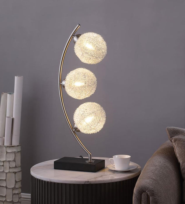 Claudia - Woven Spherical Metal Table Lamp - Black – Table Lamps by Coaster Fine Furniture at Furniture Wholesale Plus , Nashville furniture store