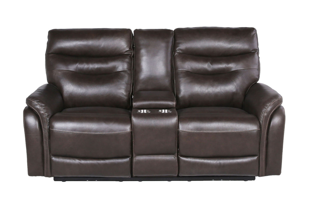 Fortuna - Recliner Console Loveseat - Dark Brown – Reclining Loveseats by Steve Silver Furniture at Furniture Wholesale Plus , Nashville furniture store