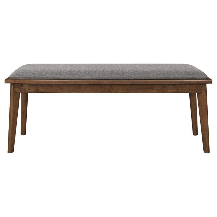 Alfredo - Upholstered Dining Bench - Gray And Natural Walnut - Premium Upholstered Benches from CoasterEveryday - Just $169! Shop now at Furniture Wholesale Plus  We are the best furniture store in Nashville, Hendersonville, Goodlettsville, Madison, Antioch, Mount Juliet, Lebanon, Gallatin, Springfield, Murfreesboro, Franklin, Brentwood