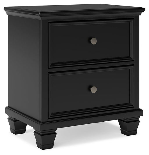 Lanolee - Black - Two Drawer Nightstand - Premium Accent Nightstands from Signature Design by Ashley® - Just $258! Shop now at Furniture Wholesale Plus  We are the best furniture store in Nashville, Hendersonville, Goodlettsville, Madison, Antioch, Mount Juliet, Lebanon, Gallatin, Springfield, Murfreesboro, Franklin, Brentwood