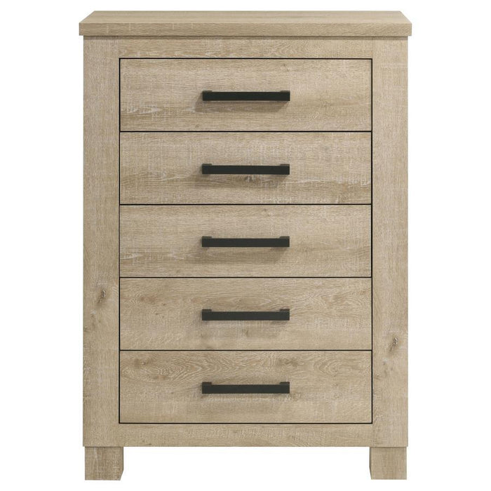 Oakglen - 5-Drawer Bedroom Chest Of Drawers - Weathered Oak – Accent Chests by Coaster Fine Furniture at Furniture Wholesale Plus , Nashville furniture store