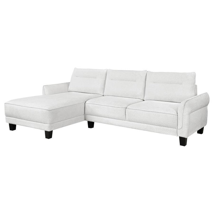 Caspian - Upholstered Curved Arm Chaise Sectional Sofa – Stationary Sectionals by Coaster Fine Furniture at Furniture Wholesale Plus , Nashville furniture store