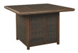 Paradise Trail - Medium Brown - Square Bar Table w/Fire Pit - Premium Fire Pits from Signature Design by Ashley® - Just $1418! Shop now at Furniture Wholesale Plus  We are the best furniture store in Nashville, Hendersonville, Goodlettsville, Madison, Antioch, Mount Juliet, Lebanon, Gallatin, Springfield, Murfreesboro, Franklin, Brentwood