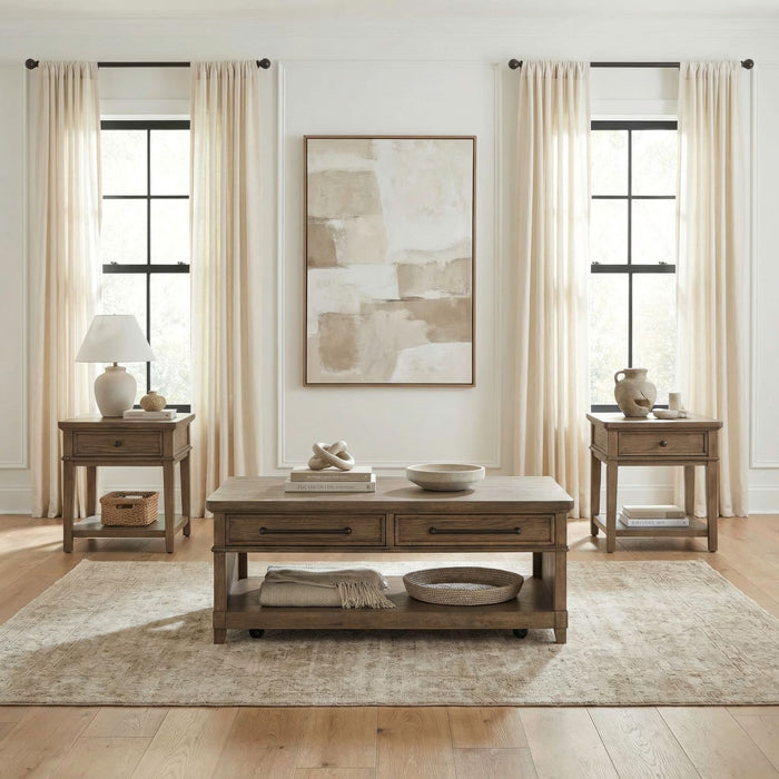 Artisan Home - 3 Piece Set (Cocktail Table And 2 End Tables) - Sienna Stone – Table Sets by Liberty Furniture at Furniture Wholesale Plus , Nashville furniture store