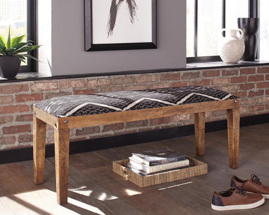 Lamont - Fabric Upholstered Accent Bench - Black And Natural - Premium Upholstered Benches from CoasterEssence - Just $269! Shop now at Furniture Wholesale Plus  We are the best furniture store in Nashville, Hendersonville, Goodlettsville, Madison, Antioch, Mount Juliet, Lebanon, Gallatin, Springfield, Murfreesboro, Franklin, Brentwood