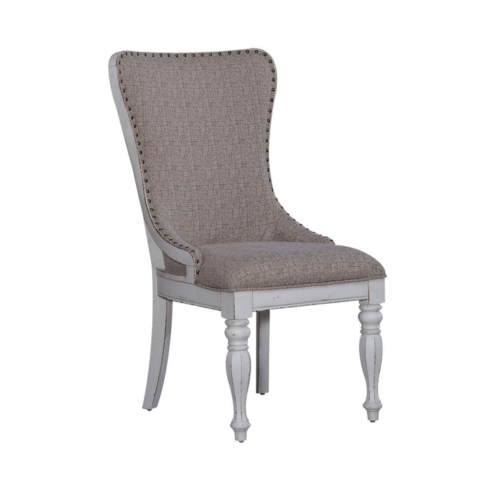 Magnolia Manor - Upholstered Wing Back Side Chair - Antique White – Wingback Chairs by Liberty Furniture at Furniture Wholesale Plus , Nashville furniture store