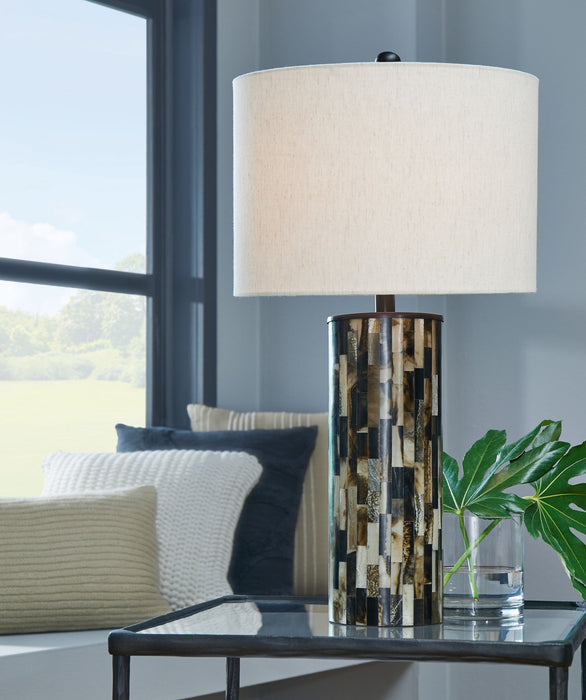 Ellford - Poly Table Lamp - Black / Brown / Cream – Table Lamps by Signature Design by Ashley® at Furniture Wholesale Plus , Nashville furniture store