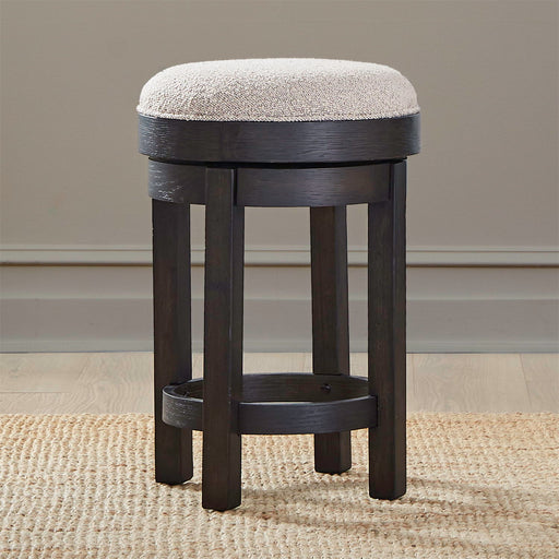 Weston - Upholstered Swivel Console Stool - Peppercorn – Counter Height (24"-27") by Liberty Furniture at Furniture Wholesale Plus , Nashville furniture store