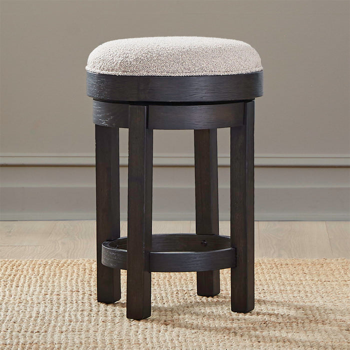 Weston - Upholstered Swivel Console Stool - Peppercorn – Counter Height (24"-27") by Liberty Furniture at Furniture Wholesale Plus , Nashville furniture store