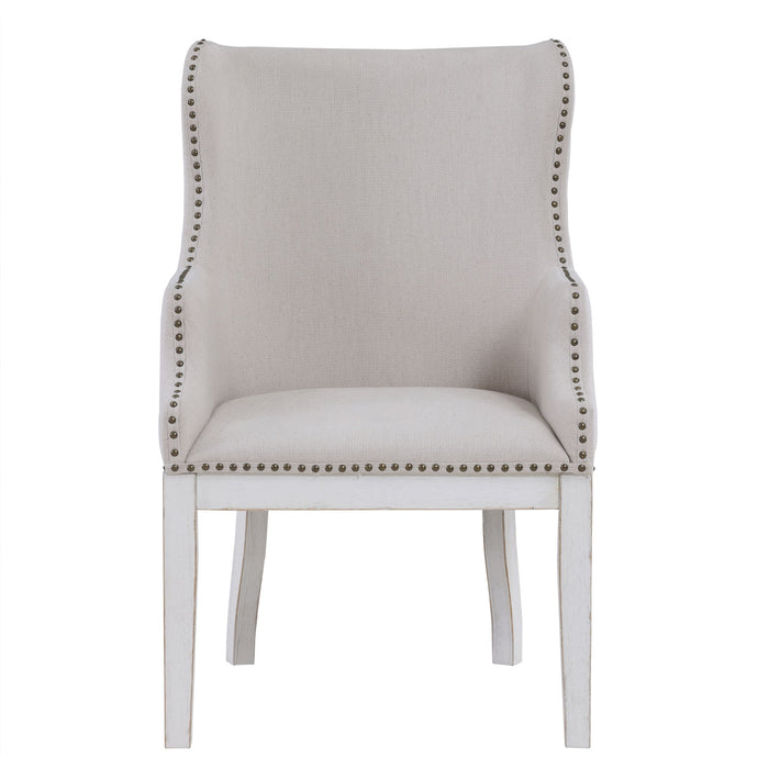 Warren - Arm Chair (Set of 2) - White – Chair Sets by Steve Silver Furniture at Furniture Wholesale Plus , Nashville furniture store