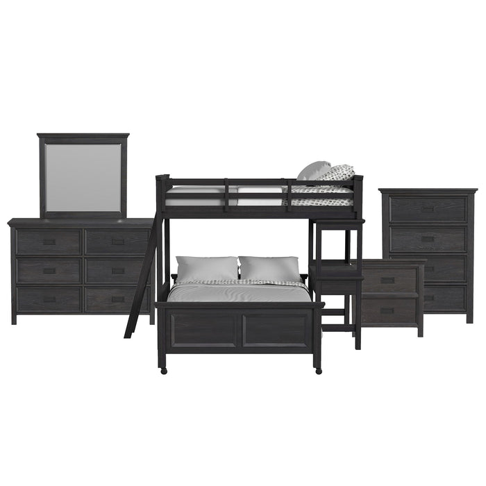 Hampton Kids - Loft With Ladder And Desk With Speaker Bedroom Set – 3 Piece Bedroom Sets by Elements International at Furniture Wholesale Plus , Nashville furniture store