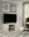 Bellaby - TV Stand With Faux Firebrick Fireplace Insert - Whitewash – Fireplace TV Stands by Signature Design by Ashley® at Furniture Wholesale Plus , Nashville furniture store