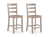 Harperfeld - Barstool (Set of 2) - Natural / Gray – Stool Sets by Signature Design by Ashley® at Furniture Wholesale Plus , Nashville furniture store