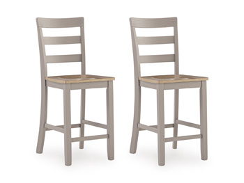 Harperfeld - Barstool (Set of 2) - Natural / Gray – Stool Sets by Signature Design by Ashley® at Furniture Wholesale Plus , Nashville furniture store