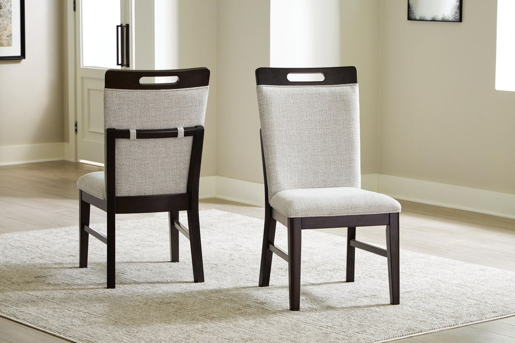 Neymorton - Dining Upholstered Side Chair (Set of 2) - Light Gray / Brown – Chair Sets by Signature Design by Ashley® at Furniture Wholesale Plus , Nashville furniture store