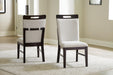 Neymorton - Dining Upholstered Side Chair (Set of 2) - Light Gray / Brown – Chair Sets by Signature Design by Ashley® at Furniture Wholesale Plus , Nashville furniture store
