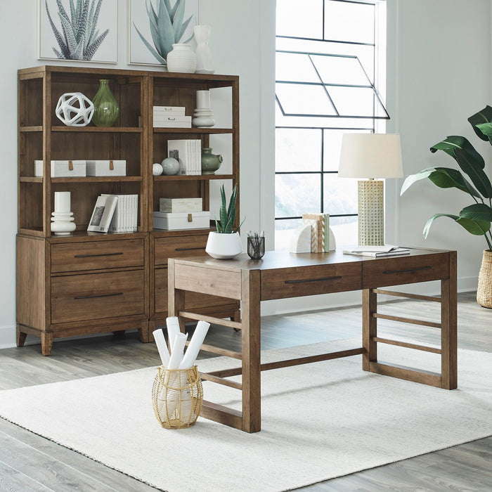 Shaker Lakes - Opt Desk & Bookcase Set - Harvest Brown – 2 Piece Home Office Sets by Liberty Furniture at Furniture Wholesale Plus , Nashville furniture store
