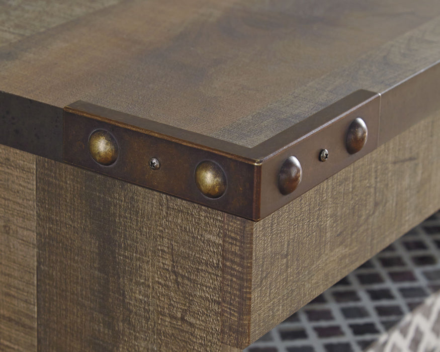 Trinell - 63" TV Stand With Glass/Stone Fireplace Insert - Brown – Fireplace TV Stands by Signature Design by Ashley® at Furniture Wholesale Plus , Nashville furniture store