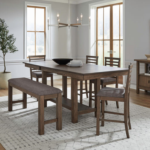 Brook Bay - Counter Trestle Table Set – 6 Piece Dining Room Sets by Liberty Furniture at Furniture Wholesale Plus , Nashville furniture store