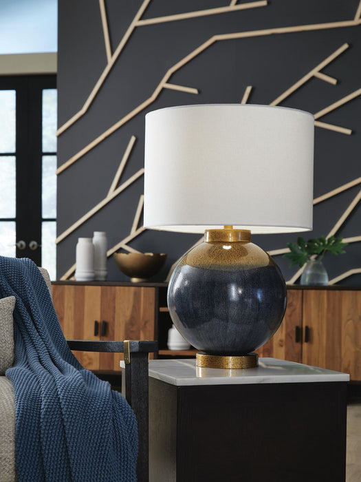 Adara - Metal Table Lamp - Blue / Gold Finish – Table Lamps by Signature Design by Ashley® at Furniture Wholesale Plus , Nashville furniture store