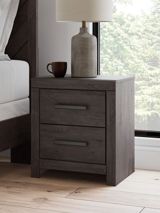 Prendonea - Two Drawer Night Stand - Charcoal – Accent Nightstands by Signature Design by Ashley® at Furniture Wholesale Plus , Nashville furniture store