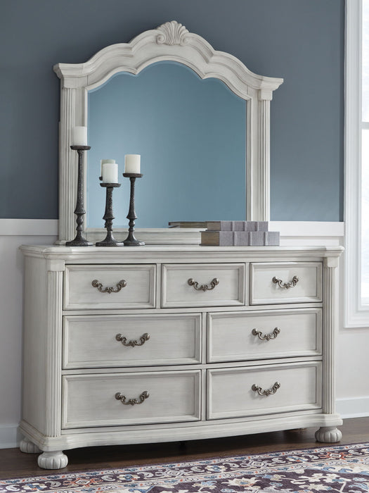 Montelaine - Dresser And Mirror - Antique White – Dresser & Mirror by Benchcraft® at Furniture Wholesale Plus , Nashville furniture store