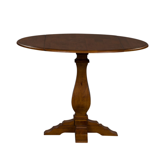 Creations - Round Drop Leaf Table - Dark Brown – Dining Tables by Liberty Furniture at Furniture Wholesale Plus , Nashville furniture store
