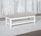 Bexhill - Upholstered Rectangular Bench With Shelf - White – Upholstered Benches by Coaster Fine Furniture at Furniture Wholesale Plus , Nashville furniture store