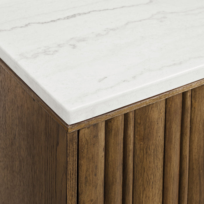 Carmela - Server With White Marble, Power And USBC - Brown – Servers by Elements International at Furniture Wholesale Plus , Nashville furniture store