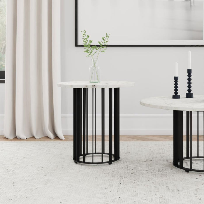 Haven - Round Genuine White Marble Top Table – End Tables by Coaster Fine Furniture at Furniture Wholesale Plus , Nashville furniture store