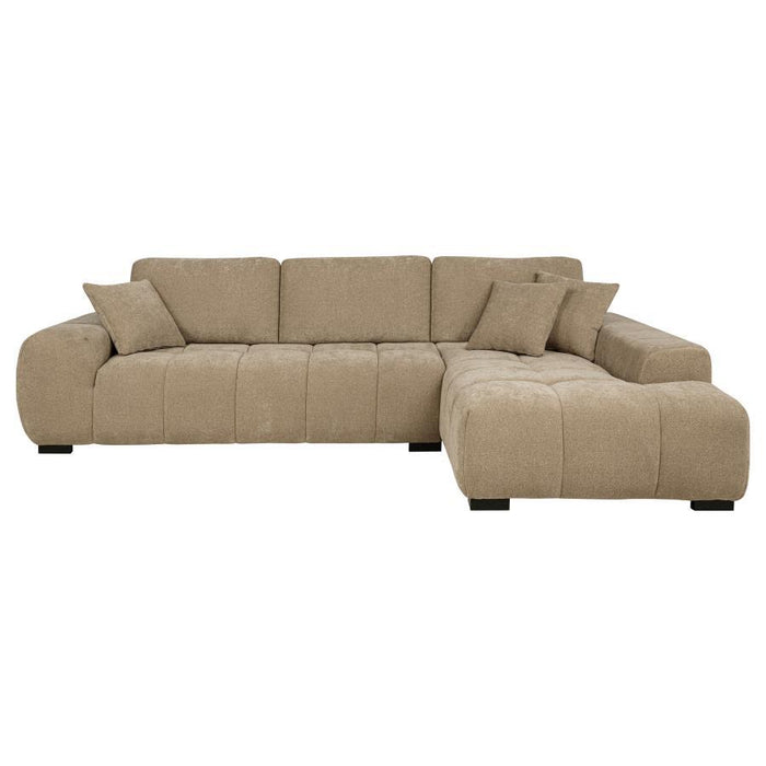 Octavia - Upholstered Sectional Chaise Sofa – Stationary Sectionals by Coaster Fine Furniture at Furniture Wholesale Plus , Nashville furniture store