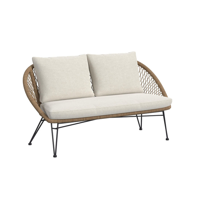 Grace - 4 Piece Outdoor Seating Set - Beige / Natural – 4 Piece Outdoor Sets by Elements International at Furniture Wholesale Plus , Nashville furniture store