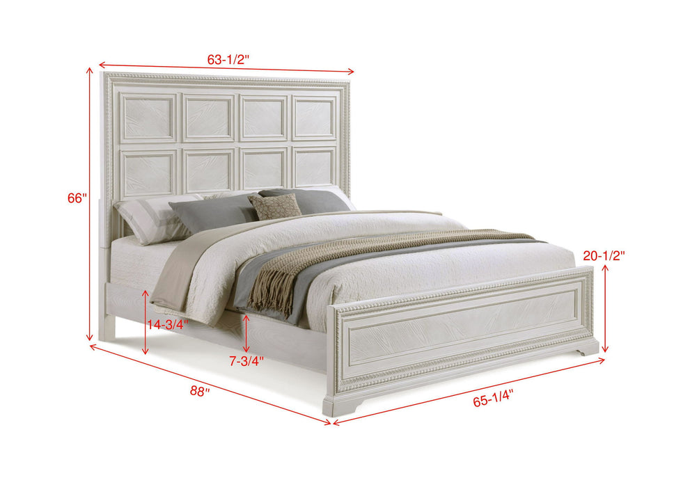 Alexandria - Queen Panel Bed- White – Panel Beds by Crown Mark at Furniture Wholesale Plus , Nashville furniture store