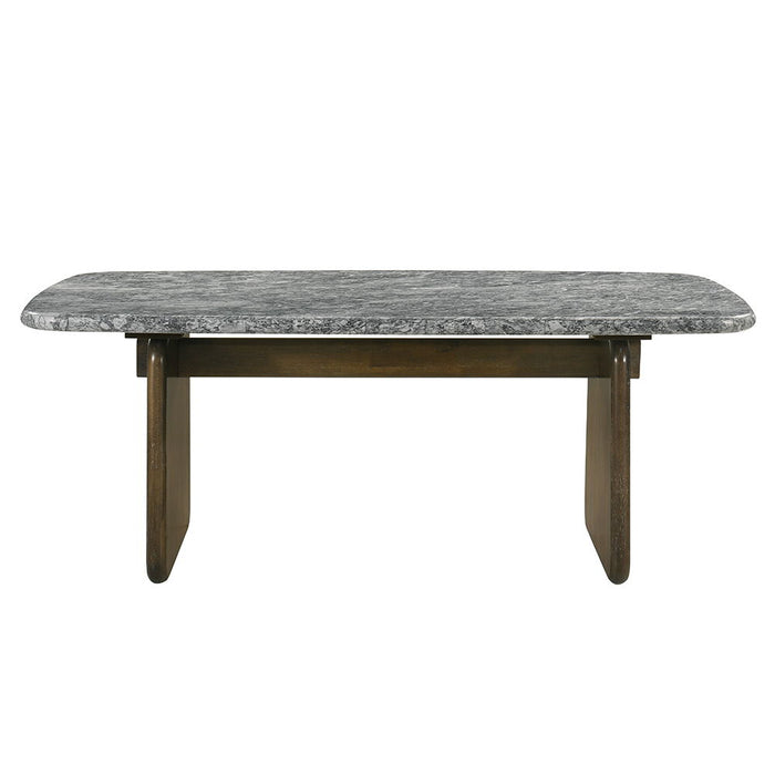 Dillon - Dining Table With Marble Top - Natural / Walnut