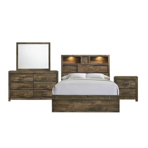Bailey - Bookcase Panel Bedroom Set With Bluetooth – 4 Piece Bedroom Sets by Elements International at Furniture Wholesale Plus , Nashville furniture store