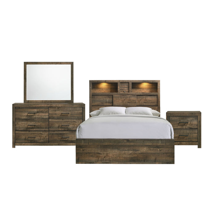 Bailey - Bookcase Panel Bedroom Set With Bluetooth – 4 Piece Bedroom Sets by Elements International at Furniture Wholesale Plus , Nashville furniture store