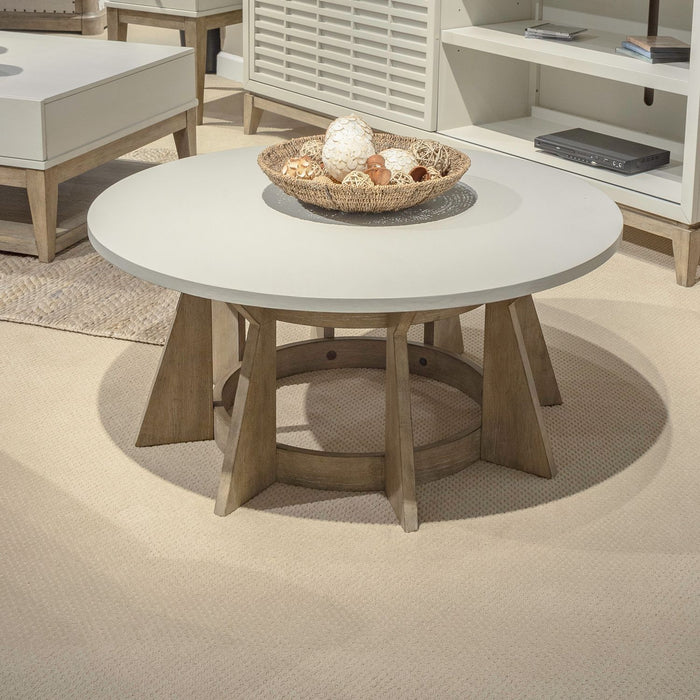 Berkley Square - Round Cocktail Table - Linen & Khaki – Cocktail Tables by Liberty Furniture at Furniture Wholesale Plus , Nashville furniture store