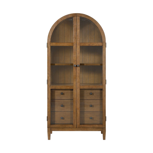 Portico - Display Cabinet - Brown Oak – Display Cabinets by Elements International at Furniture Wholesale Plus , Nashville furniture store