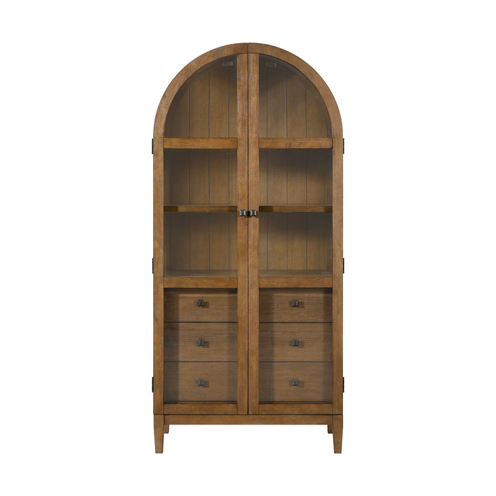 Portico - Display Cabinet - Brown Oak – Display Cabinets by Elements International at Furniture Wholesale Plus , Nashville furniture store