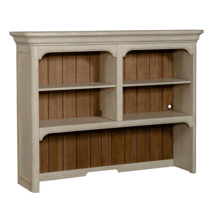 Farmhouse Reimagined - Credenza Hutch - Antique White / Chestnut Tops – Credenzas by Liberty Furniture at Furniture Wholesale Plus , Nashville furniture store