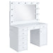 Amia - Complete Vanity With Lightbulbs - Glossy White – Vanity Desks by Elements International at Furniture Wholesale Plus , Nashville furniture store