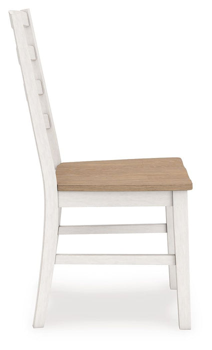 Purlaney - Dining Room Side Chair (Set of 2) - Antique White / Natural – Chair Sets by Signature Design by Ashley® at Furniture Wholesale Plus , Nashville furniture store