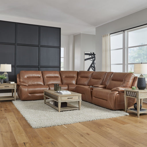 Cameron - 6 Piece Sectional - Dakota Saddle – Reclining Sectionals by Liberty Furniture at Furniture Wholesale Plus , Nashville furniture store