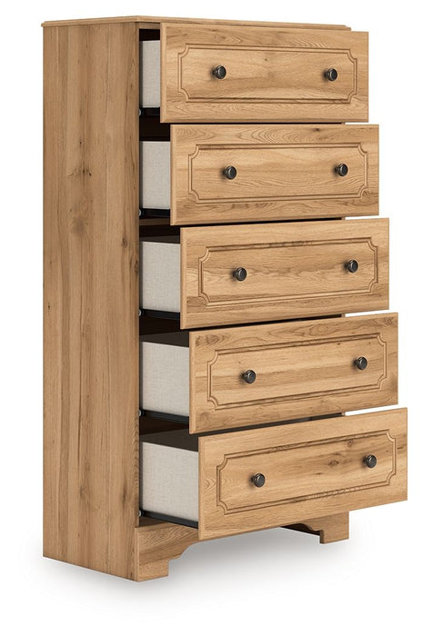 Aleaport - Five Drawer Chest - Warm Brown – Accent Chests by Signature Design by Ashley® at Furniture Wholesale Plus , Nashville furniture store