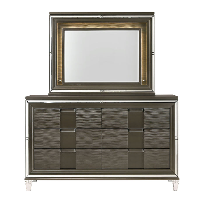 Twenty Nine - 6-Drawer Dresser With Mood Lighting Mirror – Dresser & Mirror by Elements International at Furniture Wholesale Plus , Nashville furniture store